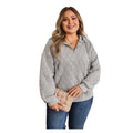 Women's Gray Plus Size Quarter-Zip Hoodie