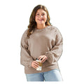 Women's Smoke Gray Plus Size Pearl-Detail Drop Shoulder Sweater