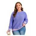 Women's Wisteria Plus Size Striped-Trim Sweater
